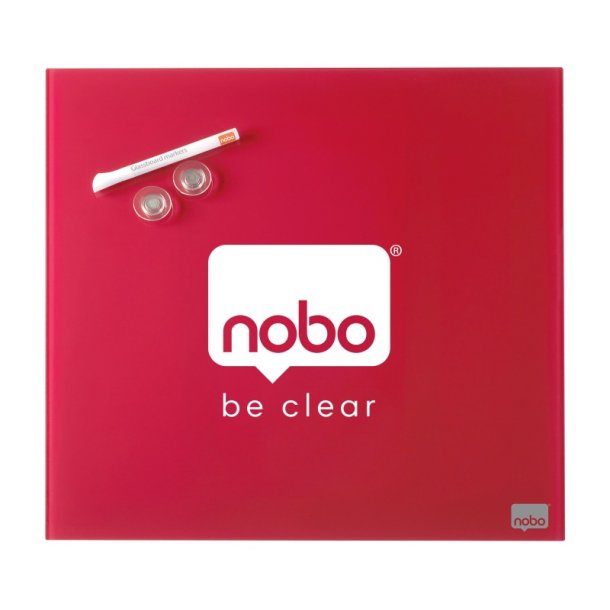 Nobo Glastavle - Diamond - dry wipe magnetisk overflade - 45x45 cm - rd