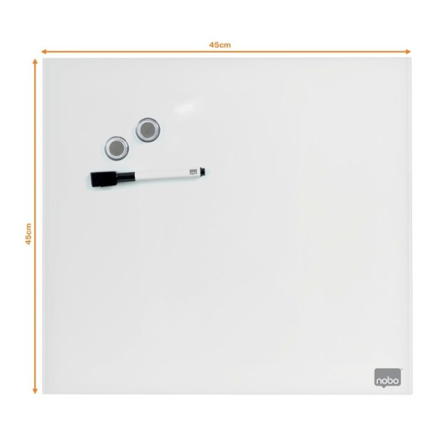 Nobo Glastavle - Diamond - dry wipe magnetisk overflade - 45x45 cm - hvid