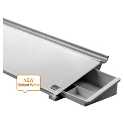 Nobo skrivebords glastavleblok- 45,8x15,4 cm - hvid - inkl. 1 stk. marker