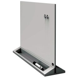 Nobo Skrivebords glastavle - dobbeltsidet magnetisk - 58x44 cm - hvid