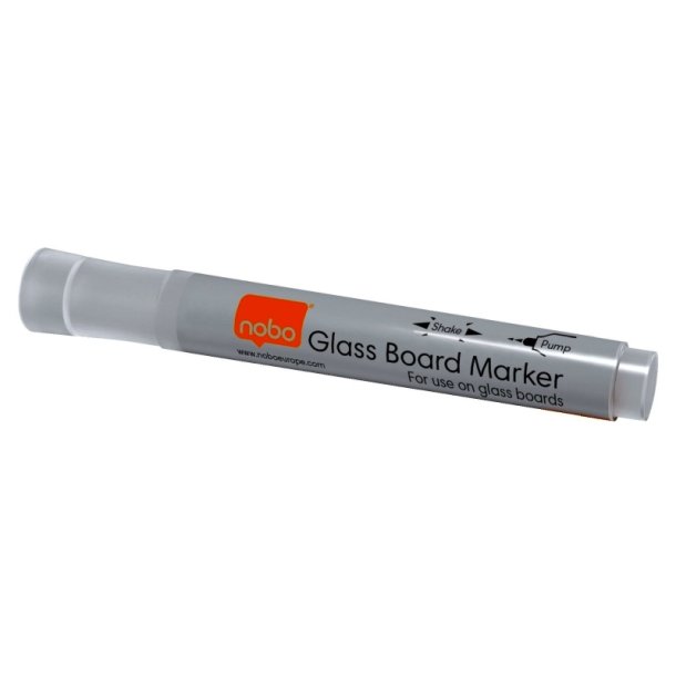 Nobo Whiteboard Marker - til glastavle - rund spids - 3mm - hvid - 4 stk.