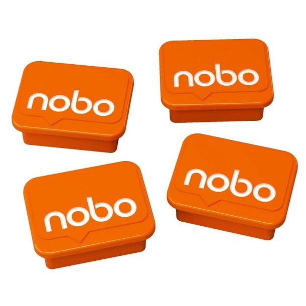 Nobo whiteboard Magneter - Nobo orange - 18x22 mm - 4 stk.