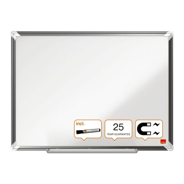 Nobo Whiteboard tavle - Premium Plus - vg monterbar - emaljeret - magnetisk - 60x45 cm