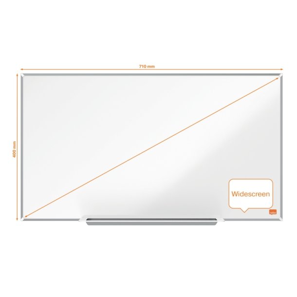 Nobo Whiteboard tavle - Impression Pro - vg monterbar - lakeret stl - magnetisk - 32" - 71x40 cm