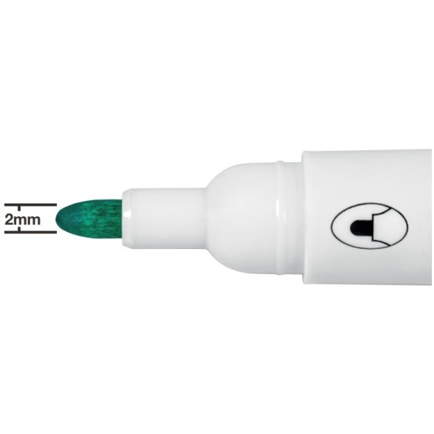 Nobo Whiteboard Marker - Glide - rund spids - 2mm - grn - 10 stk.