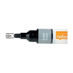Nobo Whiteboard Marker - LiquidInk - rund spids - 3mm - sort - 10 stk.