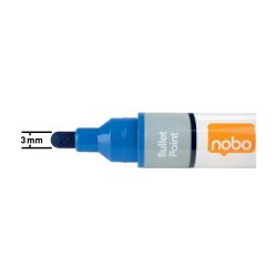 Nobo Whiteboard Marker - LiquidInk - rund spids - 3mm - bl - 10 stk.