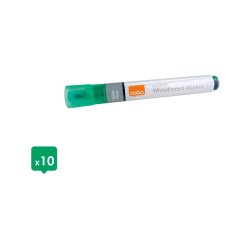Nobo Whiteboard Marker - LiquidInk - rund spids - 3mm - grn - 10 stk.
