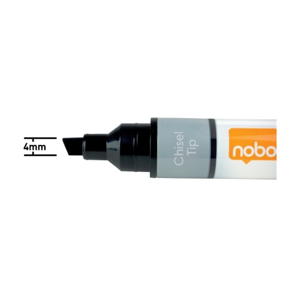 Nobo Whiteboard Marker - LiquidInk - Skr spids - 4mm - sort - 10 stk.