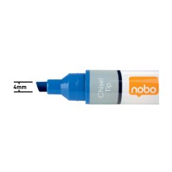 Nobo Whiteboard Marker - LiquidInk - Skr spids - 4mm - bl - 10 stk.