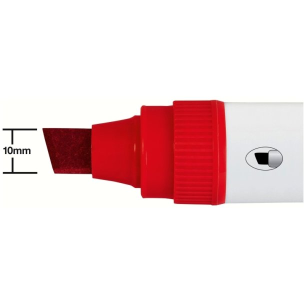 Nobo Whiteboard Marker - Glide Jumbo - Skr spids - 10mm - rd - 4 stk.