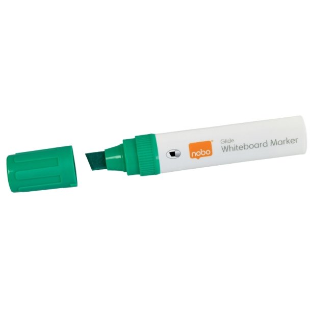 Nobo Whiteboard Marker - Glide Jumbo - Skr spids - 10mm - grn - 4 stk.