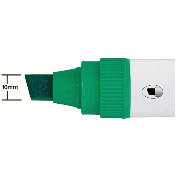 Nobo Whiteboard Marker - Glide Jumbo - Skr spids - 10mm - grn - 4 stk.
