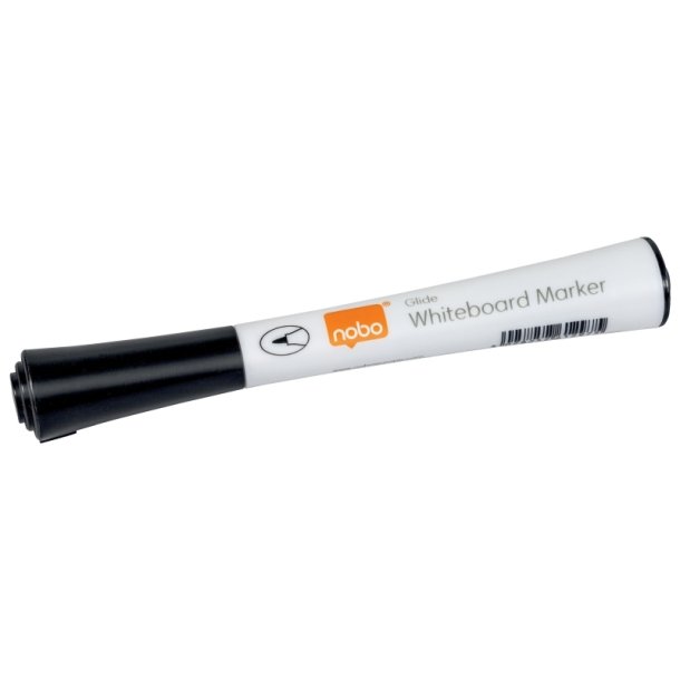 Nobo Whiteboard Marker - Glide fin - rund spids - 1mm - sort - 4 stk.