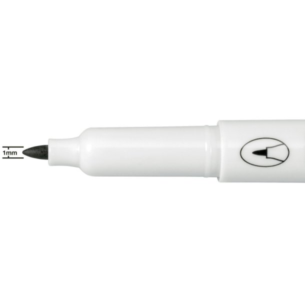 Nobo Whiteboard Marker - Glide fin - rund spids - 1mm - sort - 4 stk.