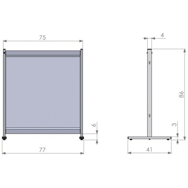 Nobo skrivebordsafskrmning - klar PVC - til inde og ude - 77x86 cm