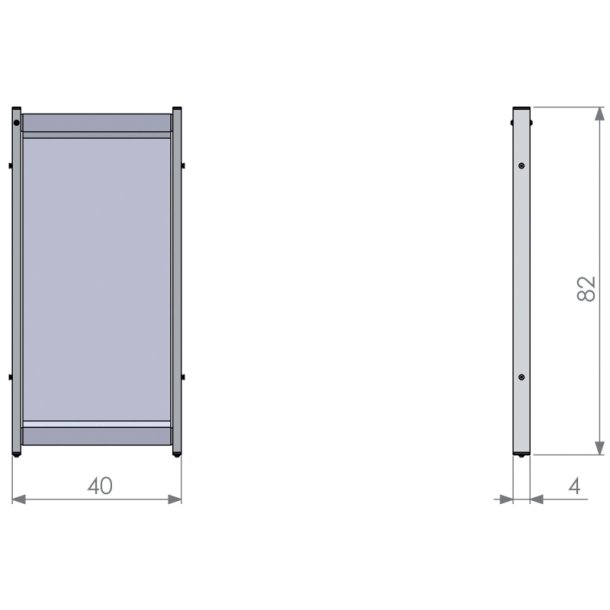 Nobo skrivebordsafskrmning - modulr - klar PVC - til inde og ude - 40x82 cm