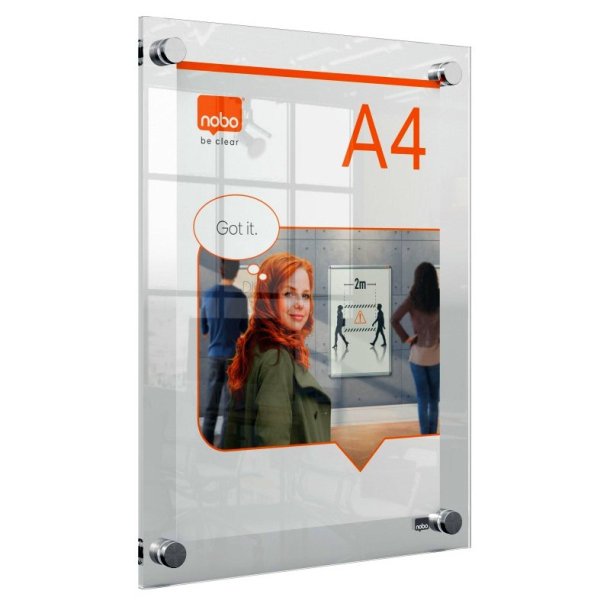 Nobo Akryl A4 skilteholder - Plakatramme til vg montering - Premium Plus