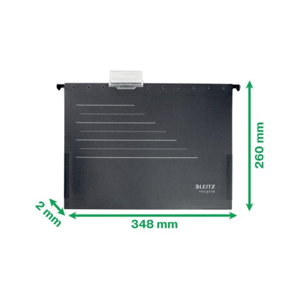 Leitz Hngemappe - med sideluk - recycled - A4 - sort