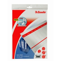 Esselte Rygetiketter - Printbare Karton - til brevordner 50 mm - 10 A4 ark