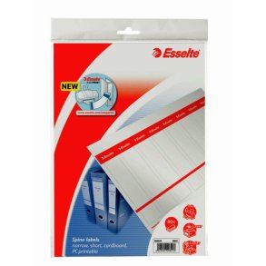 Esselte Rygetiketter - Printbare Karton - til brevordner 50 mm - 10 A4 ark