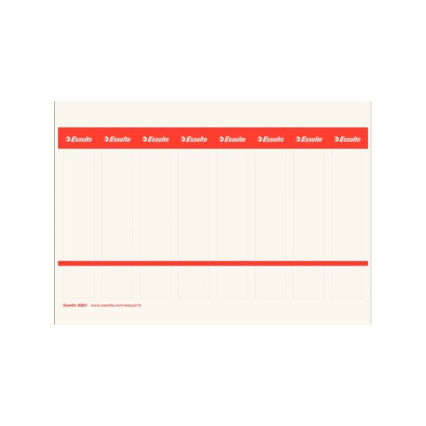 Esselte Rygetiketter - Printbare Karton - til brevordner 50 mm - 10 A4 ark