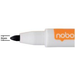 Nobo Whiteboard Marker - med magnetisk htte - rund spids - 2mm - sort