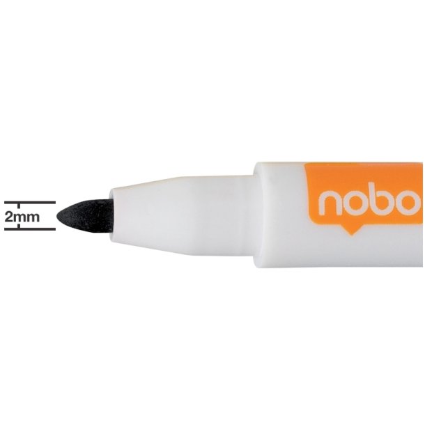 Nobo Whiteboard Marker - med magnetisk htte - rund spids - 2mm - sort