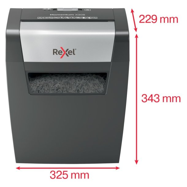 Rexel Momentum X308 Makulator - 15 liter -100 A4 ark - P3