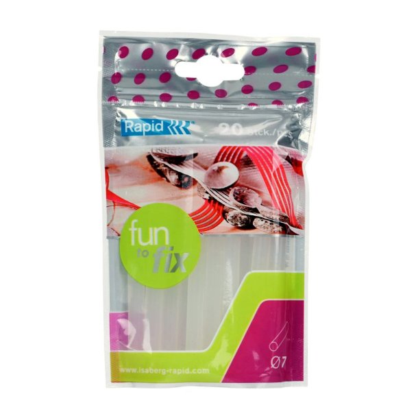 Rapid Limstav - 7mmx10cm - transparent - Pakke med 20 stk.