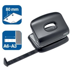 Rapid Hulapparat - Eco - kraftigt - 2 huller - op til 20 ark - sort