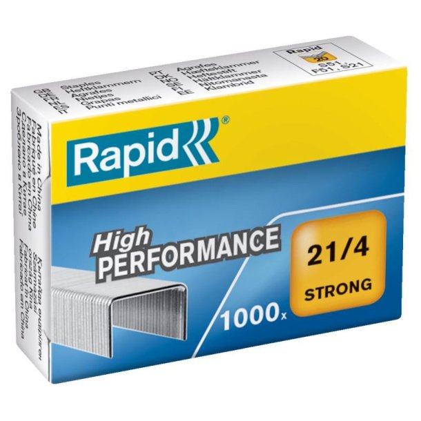 Rapid Hfteklammer - 21/4 - Strong galvaniseret - hfter op til 15 ark - 1000 stk.