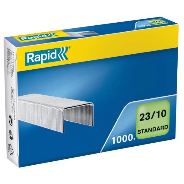 Rapid Hfteklammer - 23/10 - standard galvaniseret - hfter op til 70 ark - 1000 stk.