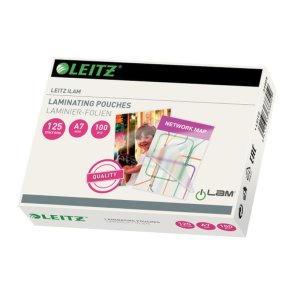Leitz A7 Lamineringslommer - 125my Skinnende - Egnet til varmlaminering - 100 stk.
