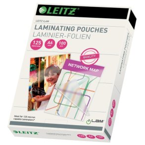 Leitz A6 Lamineringslommer - 125my Skinnende - Egnet til varmlaminering - 100 stk.