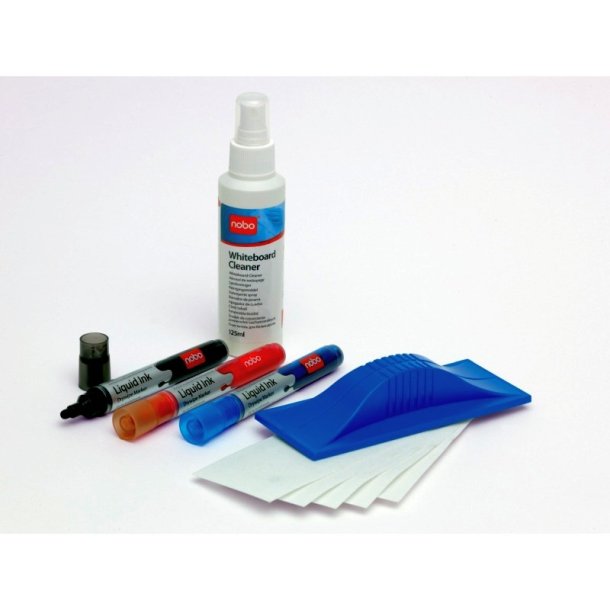 Nobo whiteboard startst<br>3 markers - visker - refills - rensespray