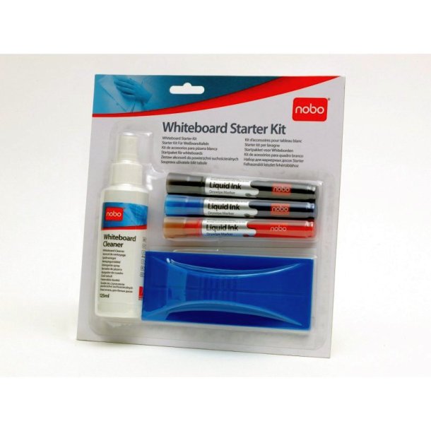 Nobo whiteboard starts�t - 3 markers - visker - refills - rensespray