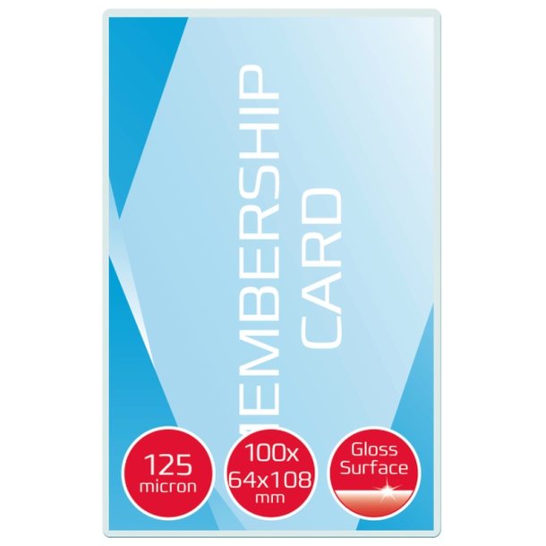 GBC ID-kort Lamineringslommer - 125 my skinnende - 100 stk