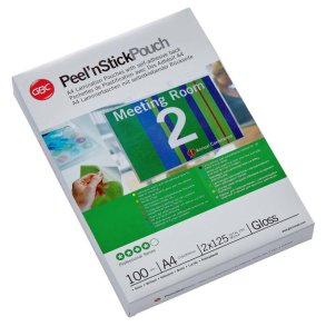 GBC A4 Lamineringslommer - 125 my skinnende selvklb - 100 stk