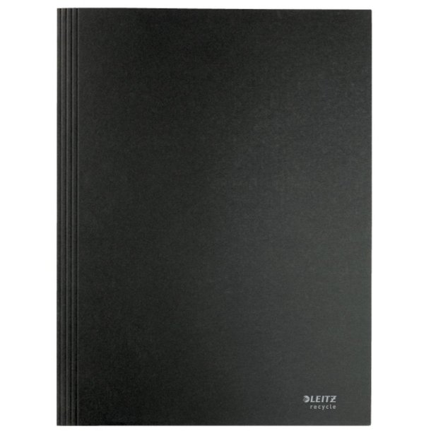 Leitz A4 3-klap mappe - 430 gram - 100% recycled karton - sort
