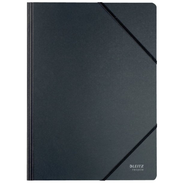 Leitz A4 Elastikmappe i sort - mappe i 100% recycled karton