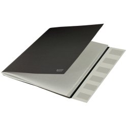 Leitz A4 Sorteringsmappe i sort - 6-delt - mappe i 100% recycled karton