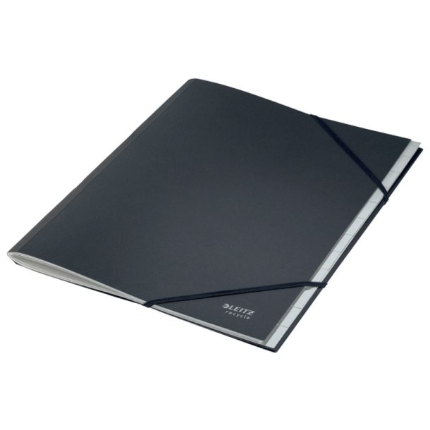 Leitz A4 Sorteringsmappe i sort - 12-delt - mappe i 100% recycled karton