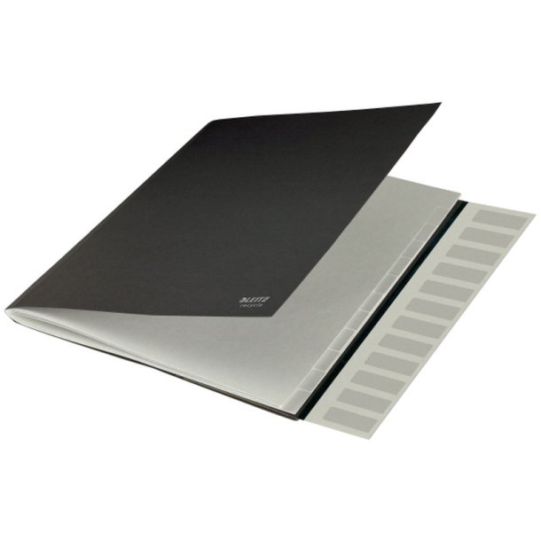 Leitz A4 Sorteringsmappe i sort - 12-delt - mappe i 100% recycled karton