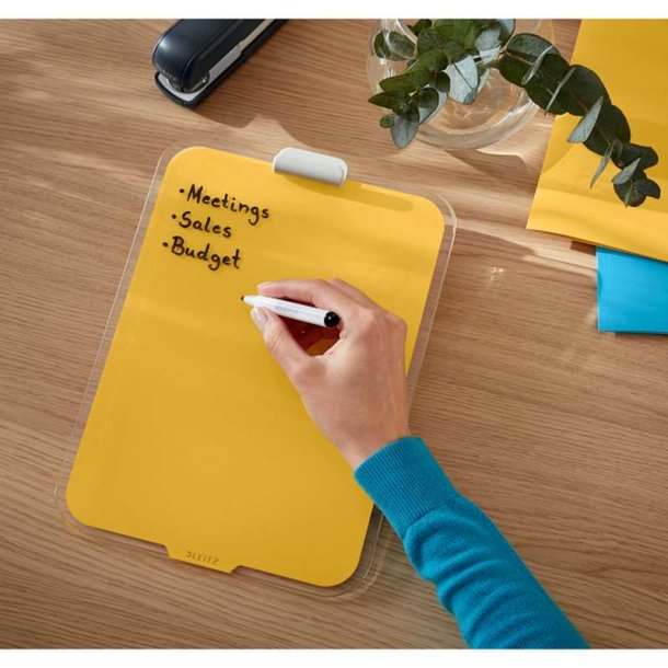 Leitz A4 Clipboard/Flipover - hrdet sikkerhedsglas - Cosy - gul