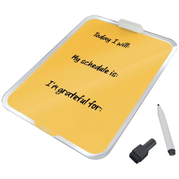 Leitz A4 Clipboard/Flipover - hrdet sikkerhedsglas - Cosy - gul