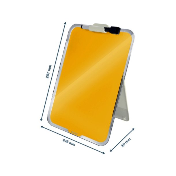 Leitz A4 Clipboard/Flipover - hrdet sikkerhedsglas - Cosy - gul