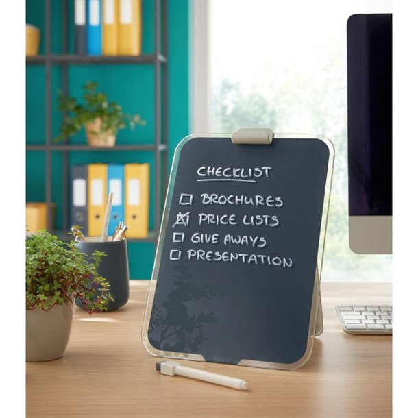 Leitz A4 Clipboard/Flipover - hrdet sikkerhedsglas - Cosy - gr