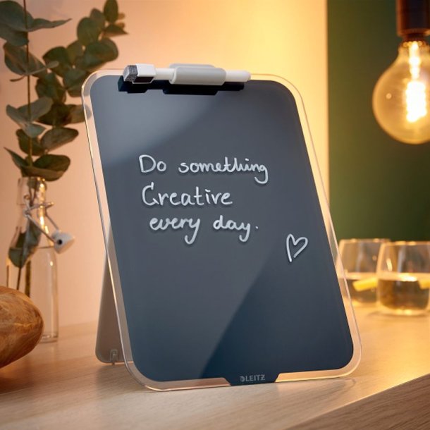 Leitz A4 Clipboard/Flipover - hrdet sikkerhedsglas - Cosy - gr
