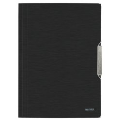 Leitz A4 3-klap mappe Style - elastikmappe - PP - Satin sort